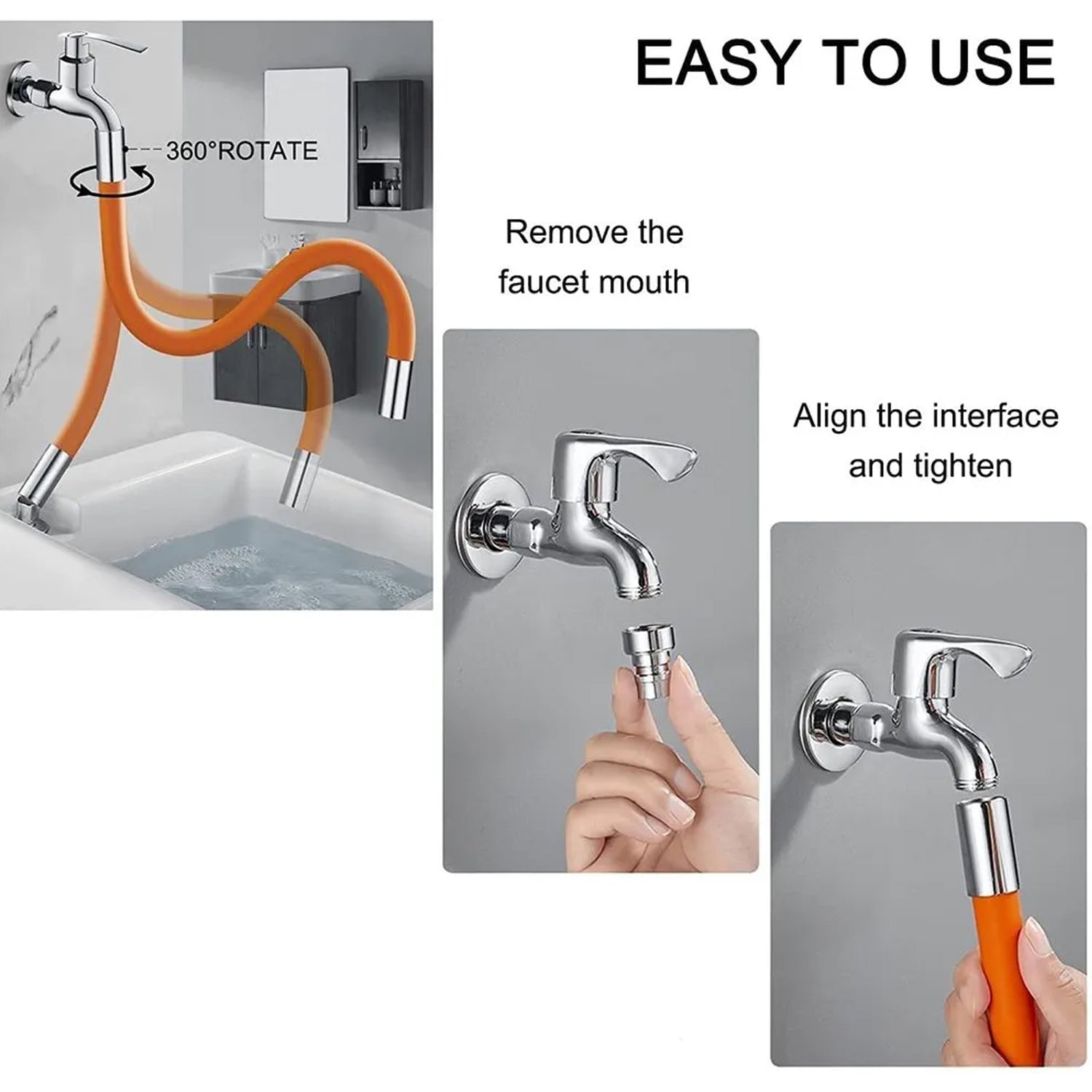 9087b Flexible Water Tap Extender, Universal Foaming Extension Tube with Connector, 360 Free Bending Faucet Extender, Adjustable Sink Drain Extension (46cm) DeoDap 9087b Flexible Water Tap Extender, Universal Foaming Extension Tube with Connector, 360 Free Bending Faucet Extender, Adjustable Sink Drain Extension (46cm) DeoDap